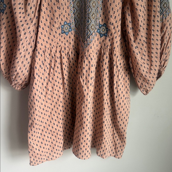 By Anthropologie Embroidered Tunic Mini Dress Medium - Picture 7 of 11
